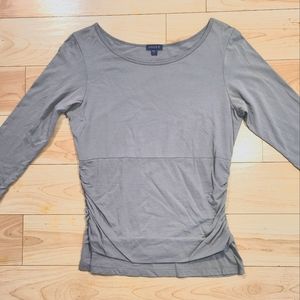 Lilla P. 3/4 Length Sleeves Grey Shirt Sz Large